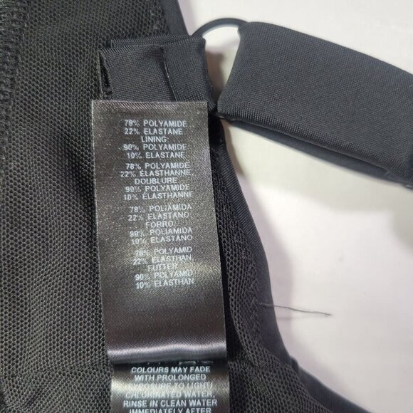 ASOS Design Black Adjustable Bralette Bikini Back Closure Top Size UK16/US12 - Picture 8 of 8